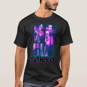 Japanse Glitch Cyberpunk Tokyo Streetslijet Aesthe T-shirt