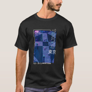 Japanse Glitch Cyberpunk Tokyo Streetslijet Aesthe T-shirt