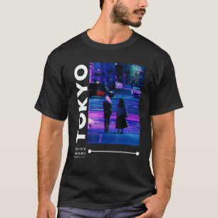 Japanse Glitch Cyberpunk Tokyo Streetslijet Aesthe T-shirt
