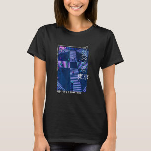 Japanse Glitch Cyberpunk Tokyo Streetslijet Aesthe T-shirt