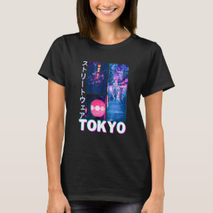 Japanse Glitch Cyberpunk Tokyo Streetslijet Aesthe T-shirt