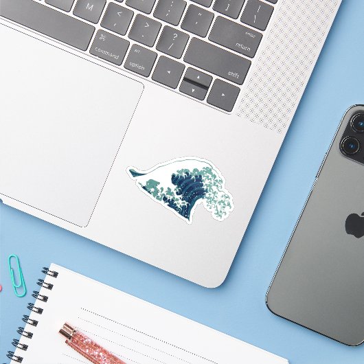 Japanse golf clipart, illustratie sticker (Laptop met iPhone)