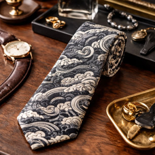 Japanse Golf Elegante Oceaankunst Inspiratie Stropdas