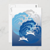 Japanse golf en witte konijn briefkaart (Voorkant / Achterkant)