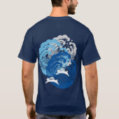 Japanse golf en witte konijn t-shirt (Achterkant)