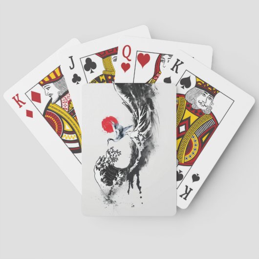 Japanse Golf, Heron, minimale schilderkunst Pokerkaarten (Achterkant)