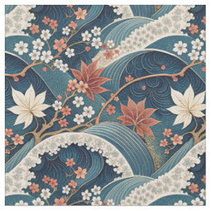 Japanse Golf & Kersenbloesem Bloemmotief Kunst Stof