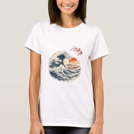 Japanse Golf Mount Fuji Sakura T-Shirt (Voorkant)