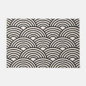 Japanse Golf Seigaiha Black en Cream White Deurmat (Voorkant)