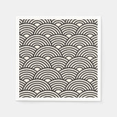 Japanse Golf Seigaiha Black en Cream White Servet (Voorkant)