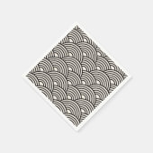 Japanse Golf Seigaiha Black en Cream White Servet (Hoek)