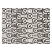 Japanse Golf Seigaiha Black en Cream White Tafelkleed (Voorkant (Horizontaal))