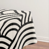 Japanse Golf Seigaiha Black en Cream White Tafelkleed (Voorbeeld)