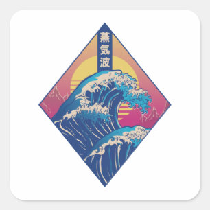 Japanse golf vierkante sticker