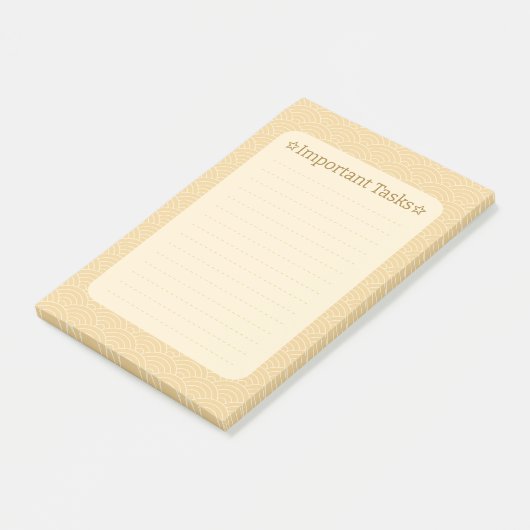 Japanse Golfpatroon- Belangrijke Taken Post-it® Notes (Schuin)