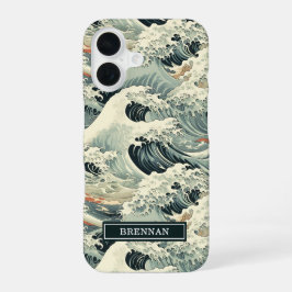 Japanse Golfpatroon met Monogram iPhone 16 Hoesje