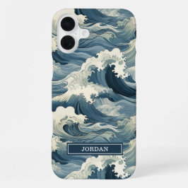 Japanse Golfpatroon met Monogram iPhone 16 Plus Hoesje