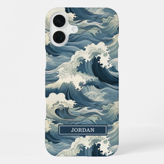 Japanse Golfpatroon met Monogram iPhone Hoesje (Achterkant)
