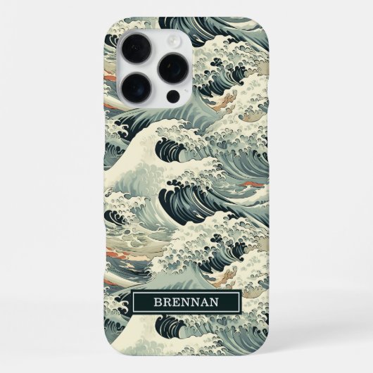 Japanse Golfpatroon met Monogram iPhone Hoesje (Achterkant)
