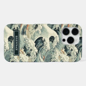Japanse Golfpatroon met Monogram iPhone Hoesje (Achterkant horizontaal)
