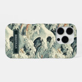 Japanse Golfpatroon met Monogram iPhone Hoesje (Achterkant horizontaal)