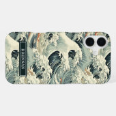 Japanse Golfpatroon met Monogram iPhone Hoesje (Achterkant horizontaal)