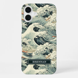 Japanse Golfpatroon met Monogram iPhone 16 Plus Hoesje