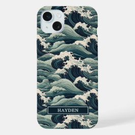 Japanse Golfprint met Monogram iPhone 15 Plus Case
