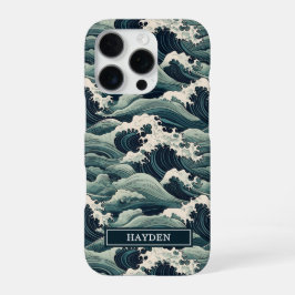 Japanse Golfprint Monogram iPhone 16 Pro Hoesje