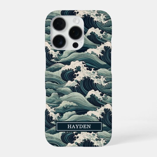 Japanse Golfprint Monogram iPhone Hoesje (Achterkant)