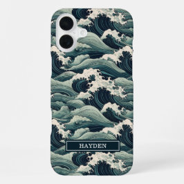 Japanse Golfprint Monogram iPhone 16 Plus Hoesje