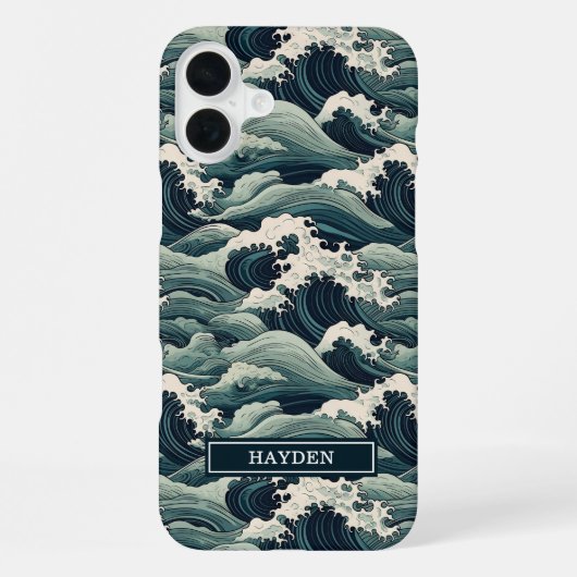 Japanse Golfprint Monogram iPhone Hoesje (Achterkant)