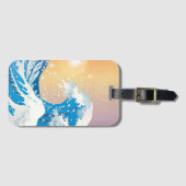 Japanse Golve Art Sunset Ocean Bagagelabel (Voorkant (horizontaal))