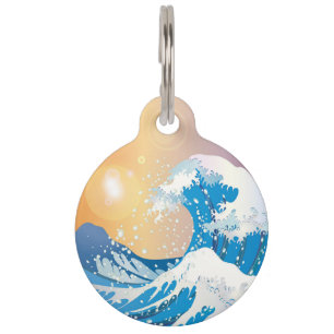 Japanse Golve Art Sunset Ocean Huisdierpenning