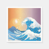 Japanse Golve Art Sunset Ocean Servet (Voorkant)