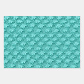  Japanse golven, Blue.Turquoise, Blk/White Inpakpapier Vel (Voorkant 2)