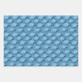  Japanse golven, Blue.Turquoise, Blk/White Inpakpapier Vel (Voorkant)