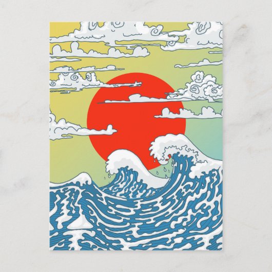 Japanse golven briefkaart (Voorkant)