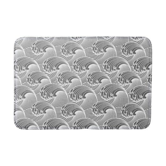  Japanse golven, grijs / grijs en wit Badmat (Voorkant)