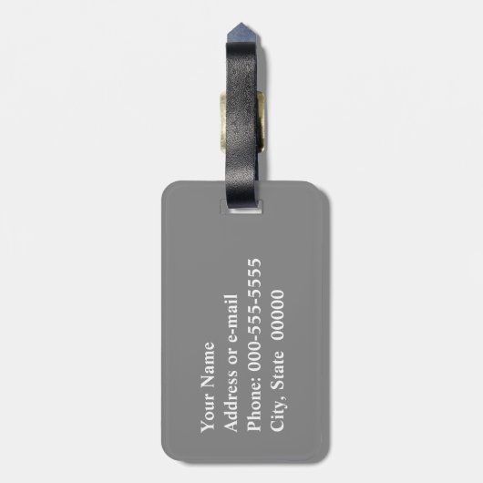  Japanse golven, grijs / grijs en wit Bagagelabel (Achterkant verticaal)