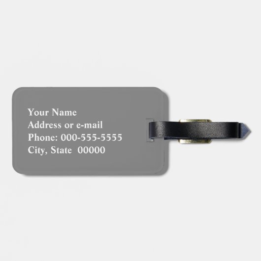  Japanse golven, grijs / grijs en wit Bagagelabel (Achterkant horizontaal)