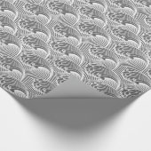 Japanse golven, grijs / grijs en wit Cadeaupapier (Hoek)