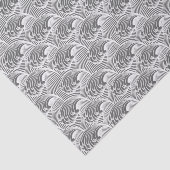 Japanse golven, grijs / grijs en wit Tissuepapier (Detail)