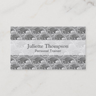  Japanse golven, grijs / grijs en wit Visitekaartje