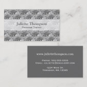  Japanse golven, grijs / grijs en wit Visitekaartje (Voorkant / Achterkant)