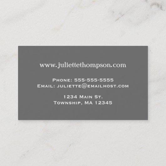 Japanse golven, grijs / grijs en wit Visitekaartje (Achterkant)