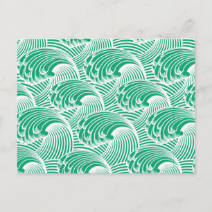 Japanse golven, Jade Green en White Briefkaart