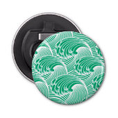 Japanse golven, Jade Green en White Button Flesopener (Voorkant)