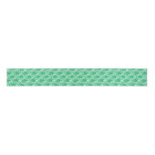 Japanse golven, Jade Green en White  Grosgrain Lint (Voorkant)
