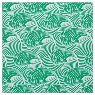  Japanse golven, Jade Green en White Stof